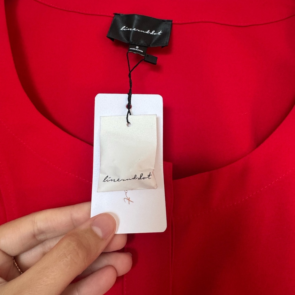 Line & Dot Vibrant Red Dress